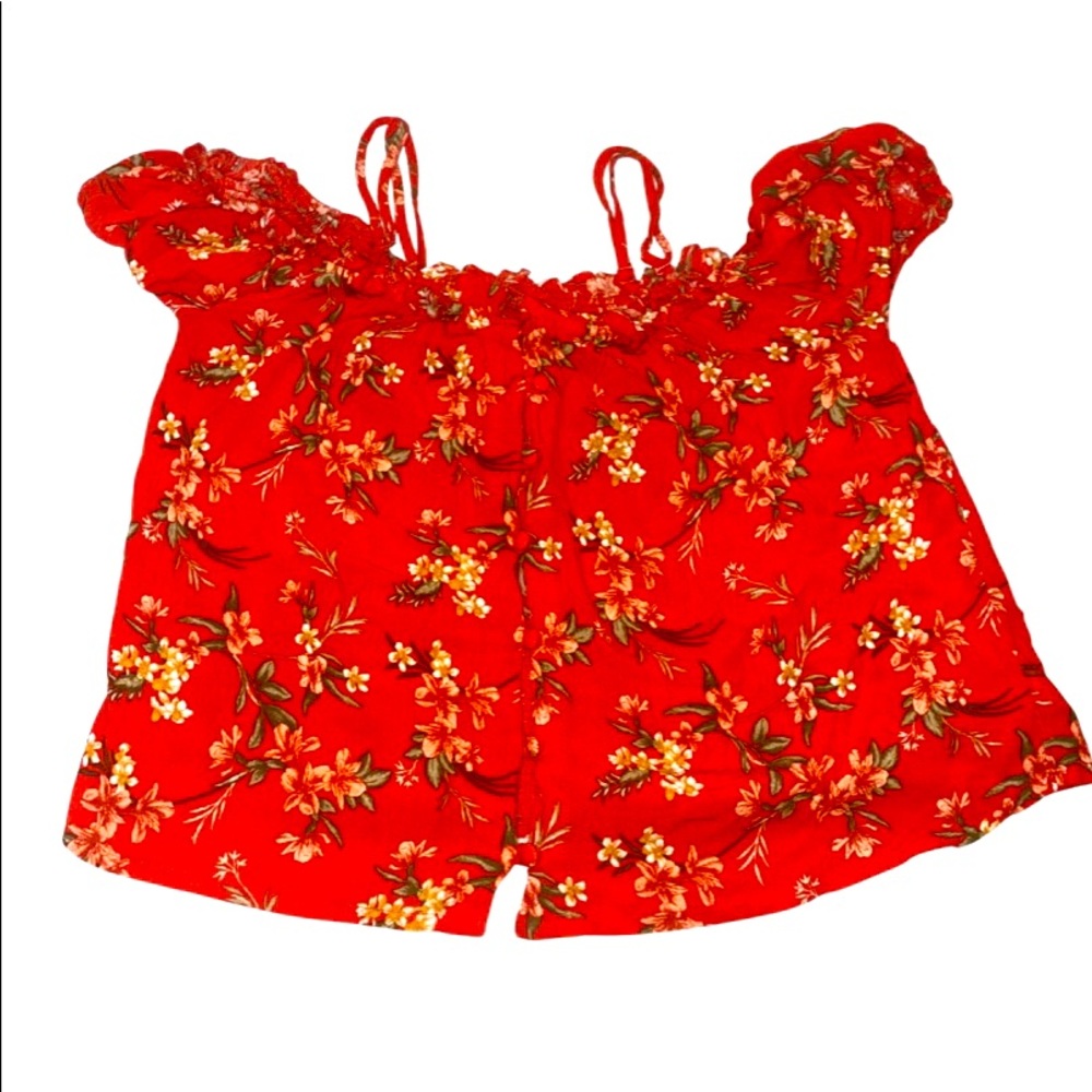 Button front off the shoulder top womans small